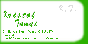 kristof tomai business card